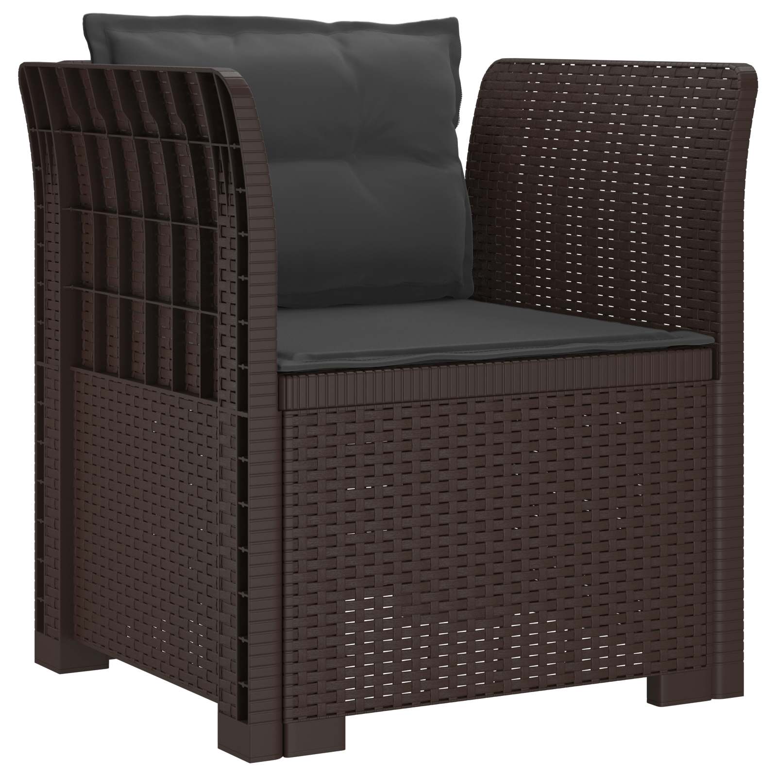 Fotel Ogrodowy z Poduszką z Podłokietnikami Brązowy