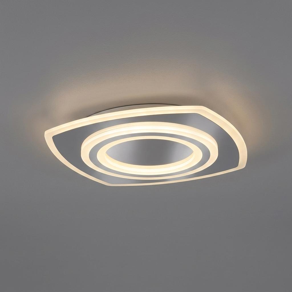 Kwadratowa lampa sufitowa LED 60W CCT chrom 48x48cm Taneli2