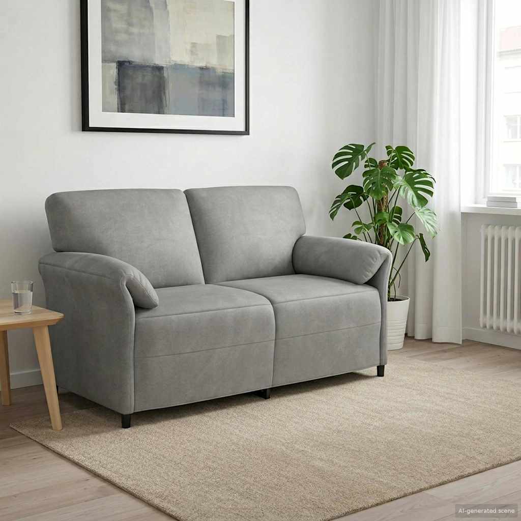 Sofa dwuosobowa jasnoszary 158 x 83 x 95 cm Welur vidaXL