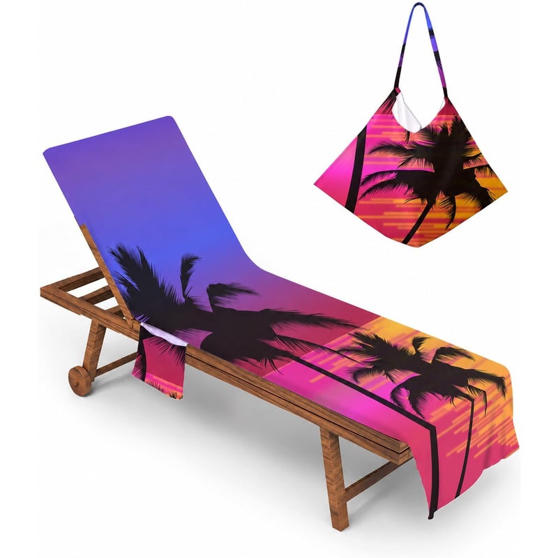 75x210 cm, pokrowiec na leżak plażowy Twilight 3D z kieszenią na ręcznik z mikrofibry