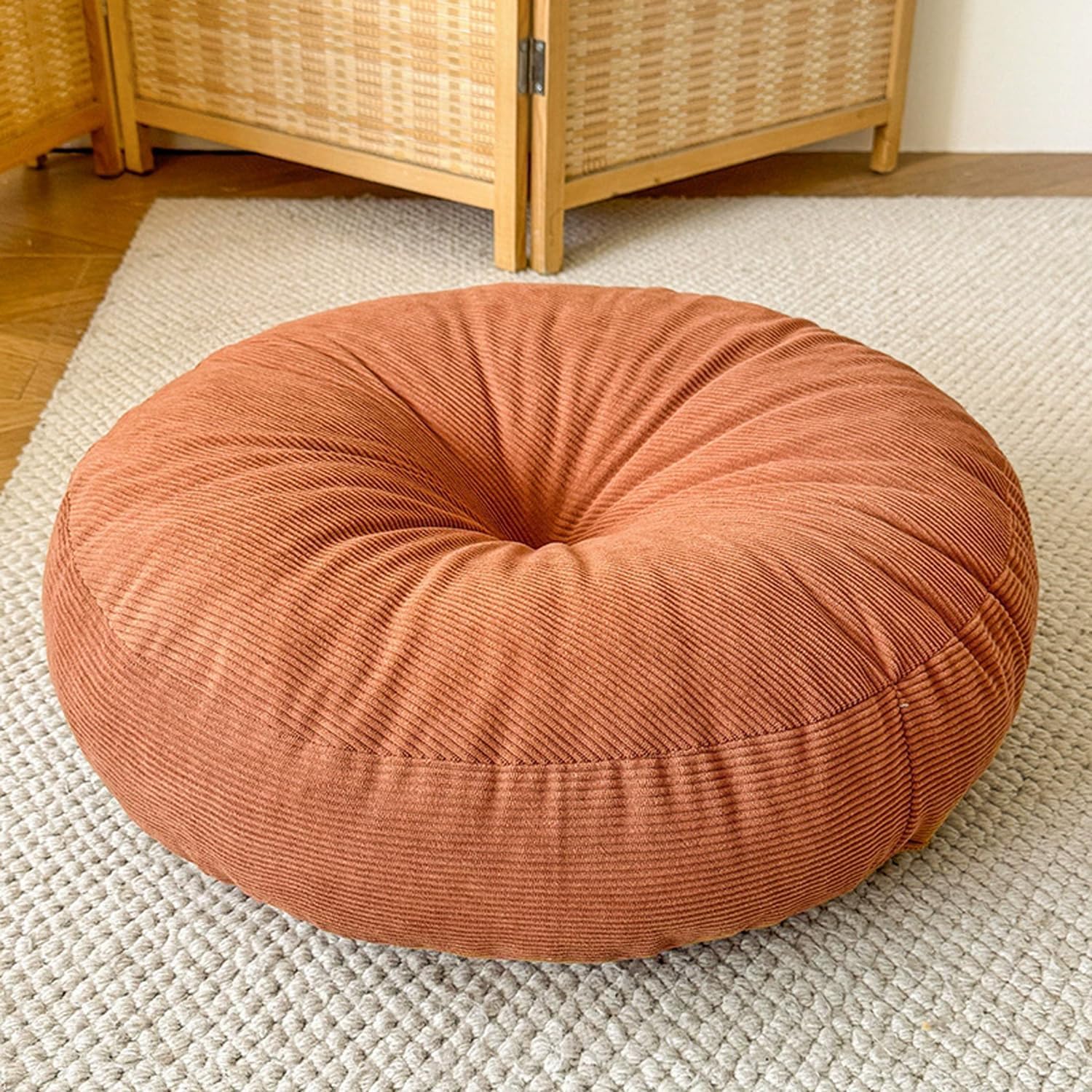 (1 szt. - 45 cm, pomarańczowa) Poduszka podłogowa dla dorosłych, osób starszych, okrągła poduszka podwyższająca do jadalni, balkonu