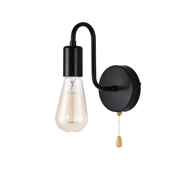 Kinkiet ścienny Vintage E27 Standard Socket, industrialna metalowa lampa ścienna do wnętrz w stylu retro z przełącznikiem do salonu i sypialni