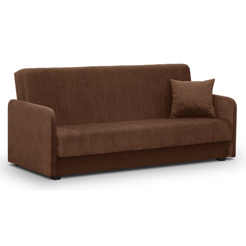 Wersalka Rozkładana Sofa Kanapa z Funkcją Spania Dwuosobowa Brązowa PORTO
