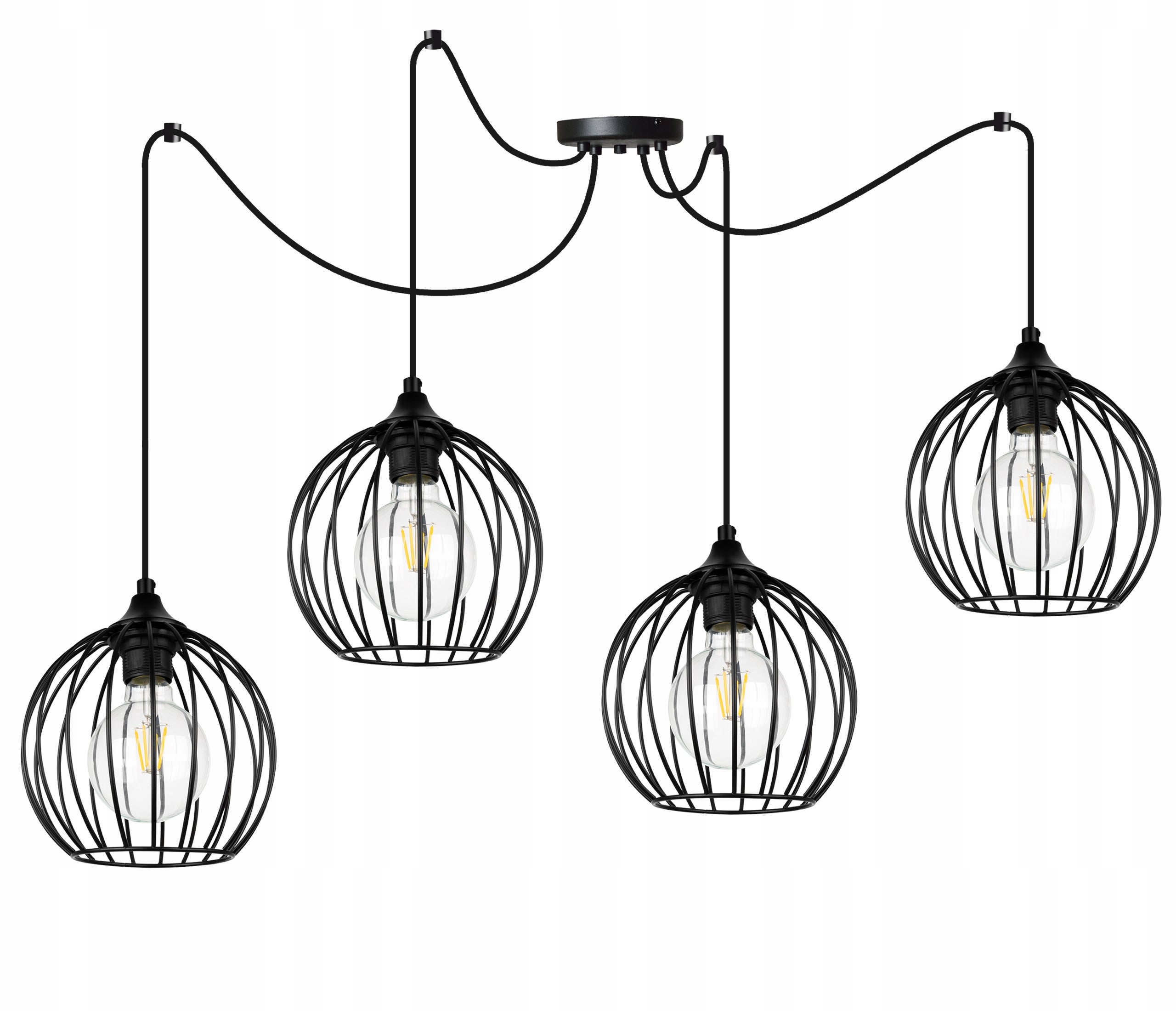 Lampa sufitowa wisząca Light Home LH Toronto Spider 4x E27 60W druciak czarny