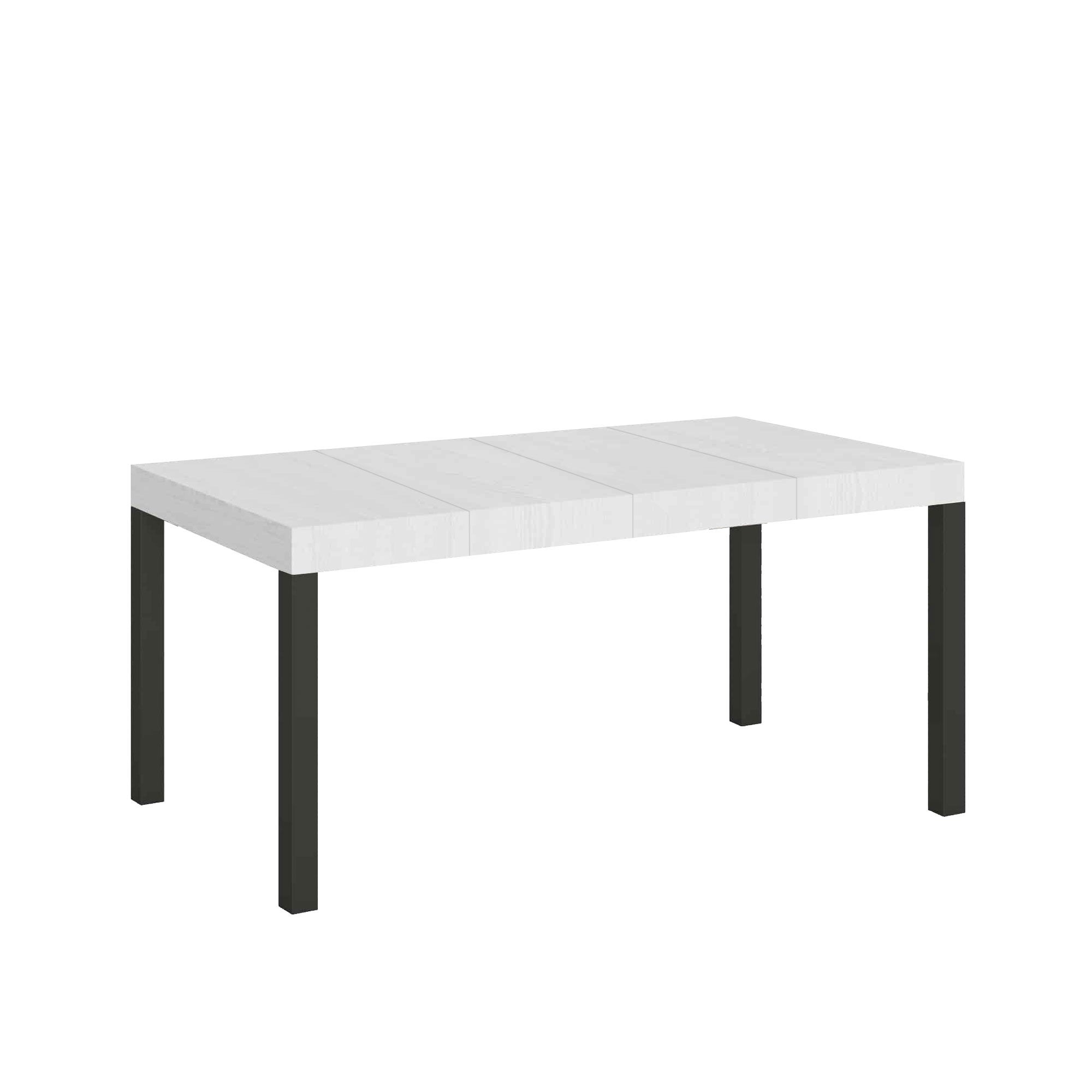 Stół rozkładany 90X140/244 cm Everyday Premium Biały Rama jesionowa Antracyt