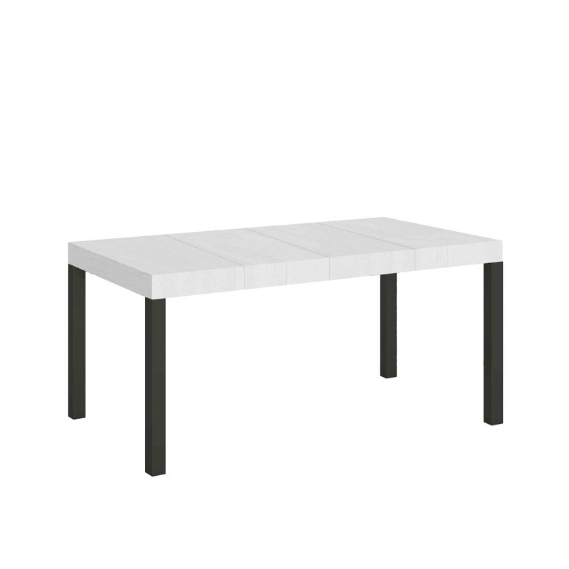 Stół rozkładany 90X140/244 cm Everyday Premium Biały Rama jesionowa Antracyt