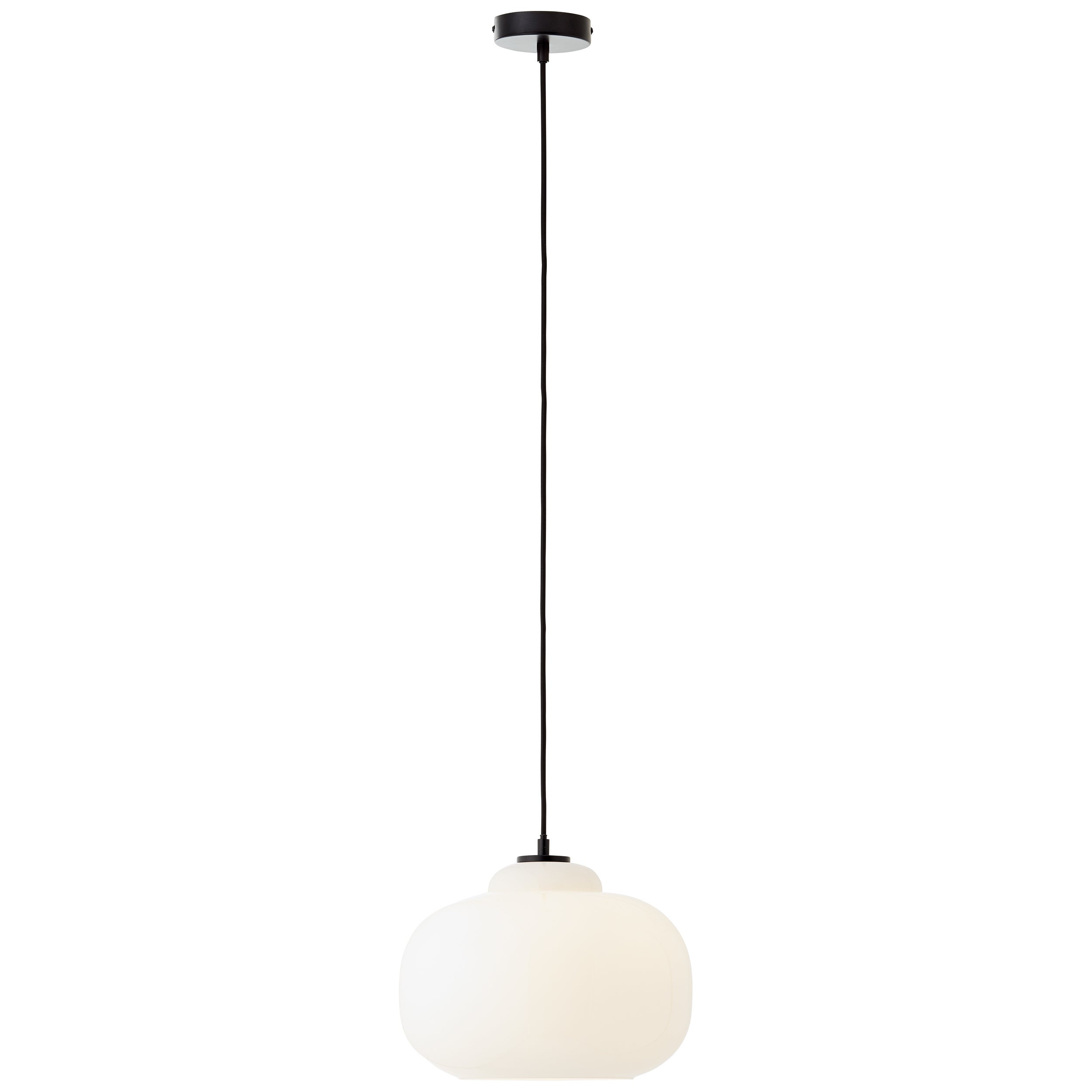 Brilliant Suspension Blop 30cm białe szkło/metal 1x A60, E27, 60 W, pasuje do zwykłej żarówki (brak w zestawie)