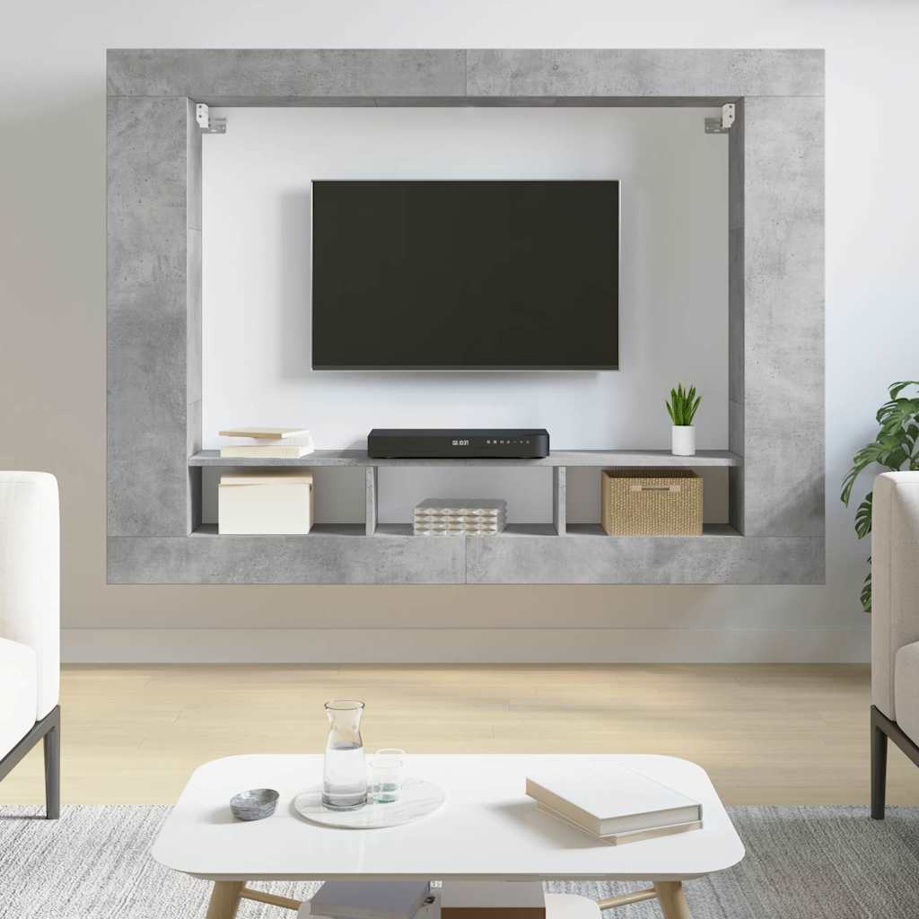 vidaXL Szafka TV, szarość betonu, 152x22x113 cm