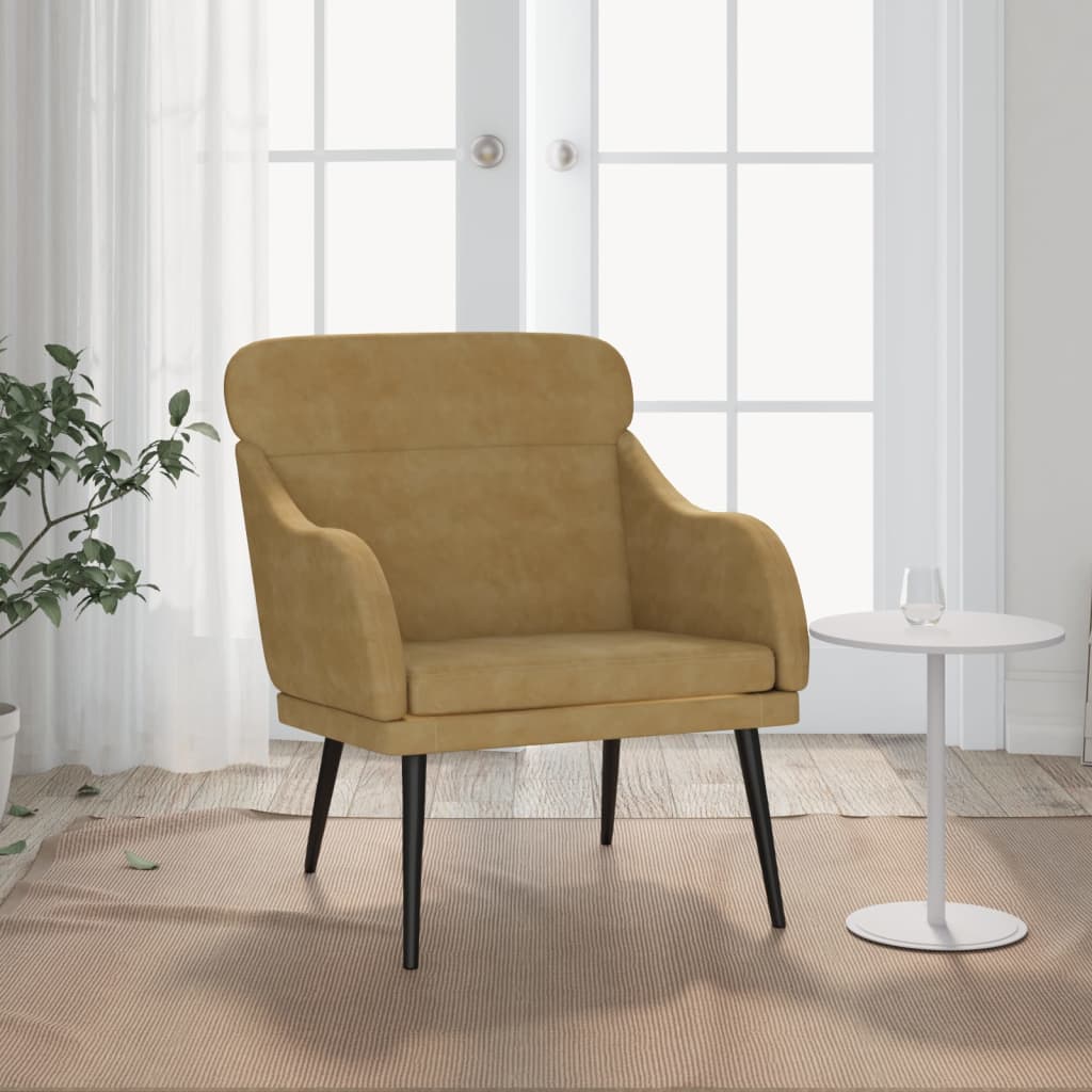 Fotel, brązowy, 63x76x80 cm, obity aksamitem vidaXL