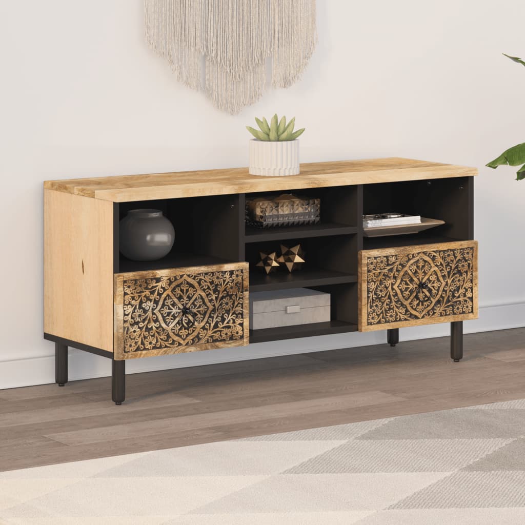 Szafka pod telewizor, 100x33x46 cm, lite drewno mango