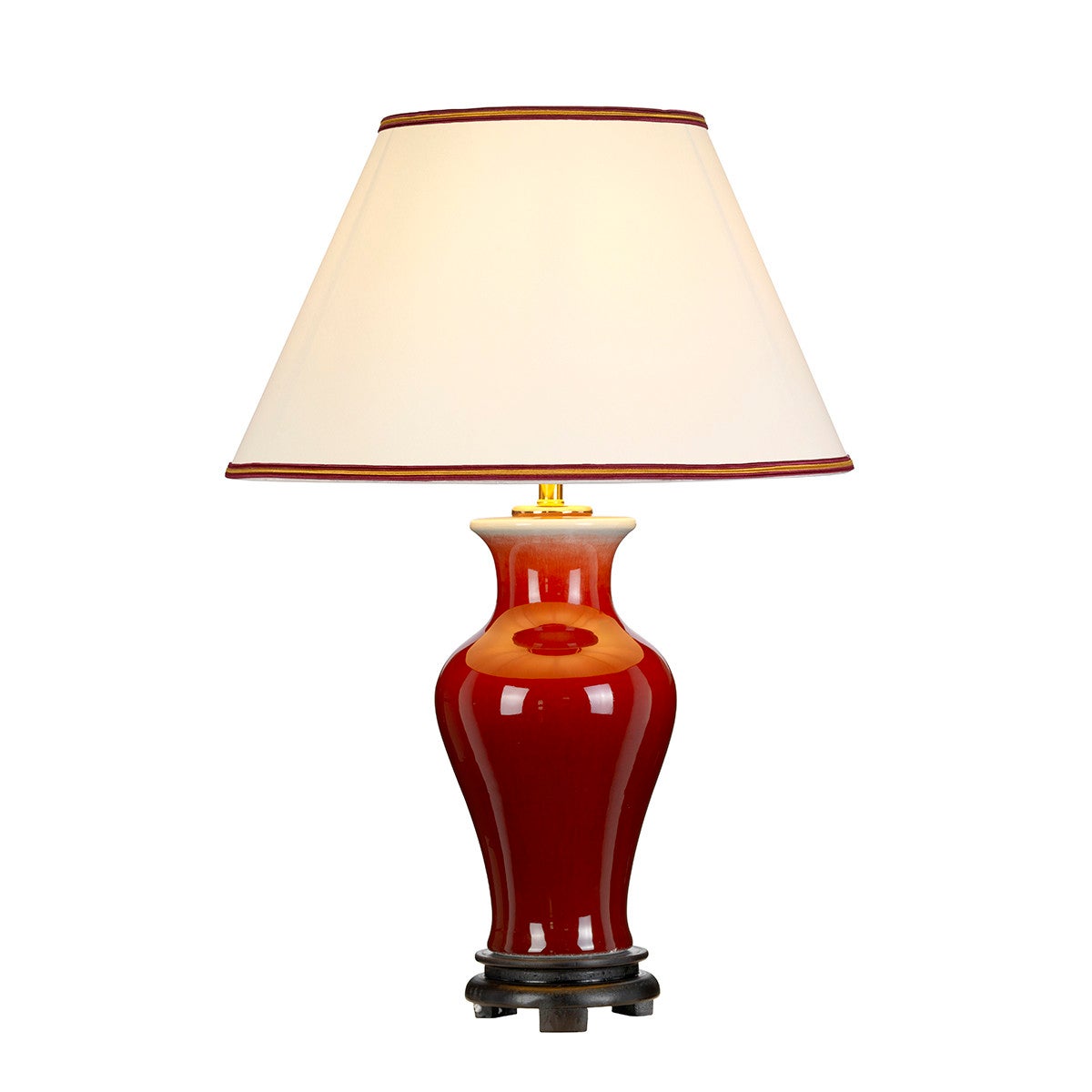 Lampa stołowa ceramiczna czerwona z abażurem Majin E27 60W Designer's Lightbox