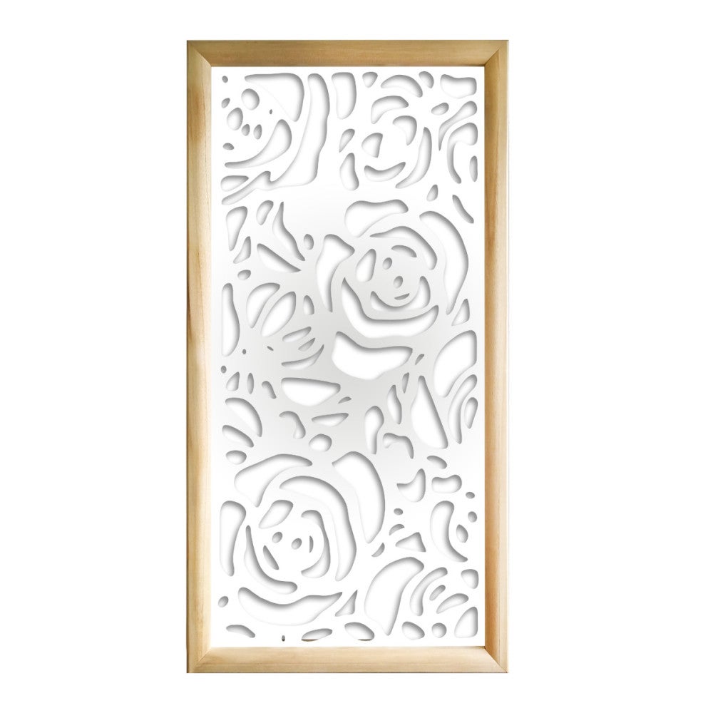ROSES - Prostokątne moduły dekoracyjne z drewna i PCV - Rozmiar 47x94 cm - Grubość 47 mm - Kolor wewnętrzny BIAŁY