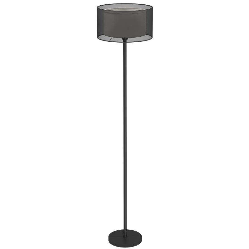 Lampa podłogowa 33 × 33 × 152.5 cm, czarny, metal, E27, do salonu i sypialni, dekoracyjne stabilne oświetlenie z abażurem