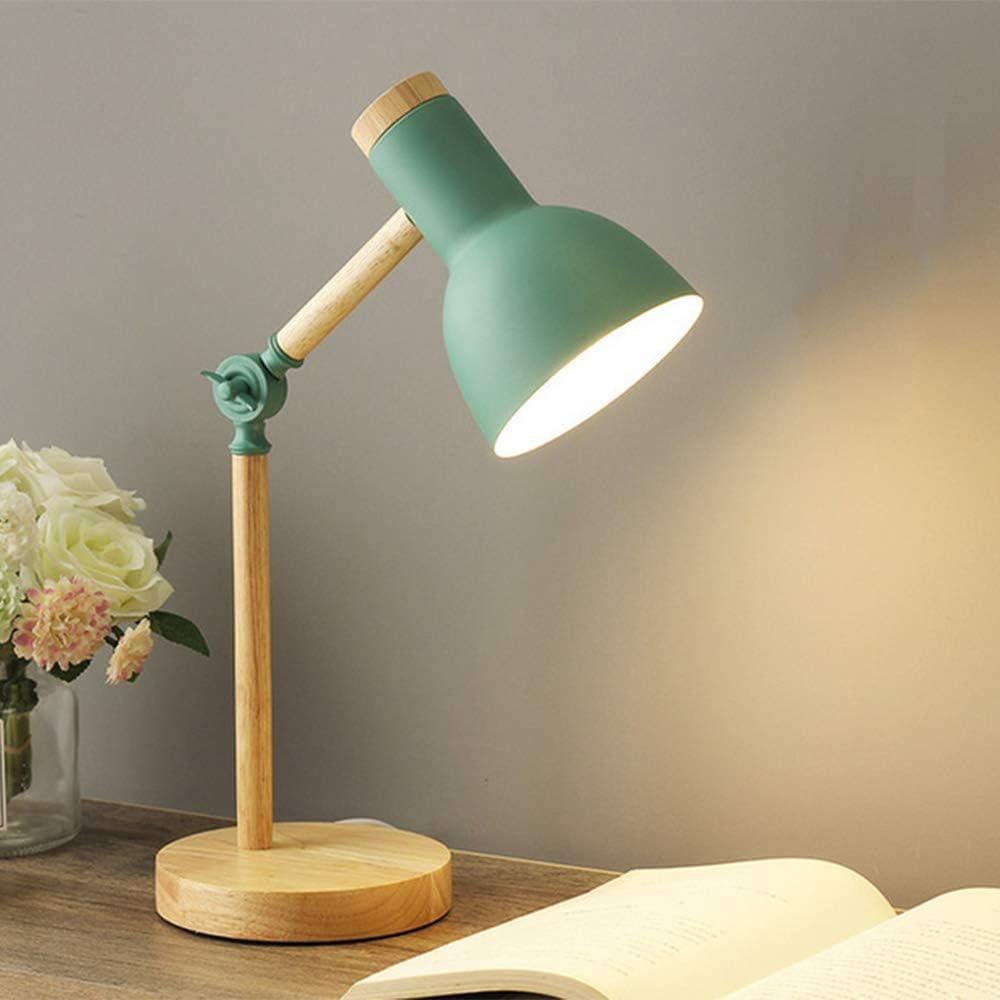 Nordic Tischlampe, Schlafzimmer Nachttischlampe, Augenschutz Leselampe für Kinder, Verstellbare Schreibtischlampe, LED E27 Arbeitszimmer Nightlicht