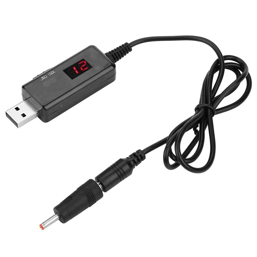 Kabel konwertera USB 9 V na 12 V DC – transformator podwyższający napięcie z wyświetlaczem LED, wydajny i kompaktowy