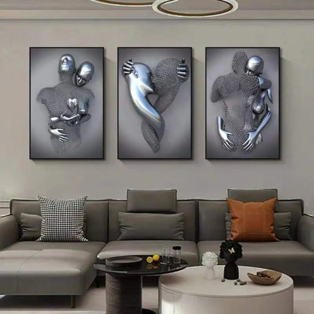 Plakat dekoracyjny — Obraz na płótnie — Grafiki ścienne (40 x 60 cm x 3 sztuki, bez ram) — Same grafiki