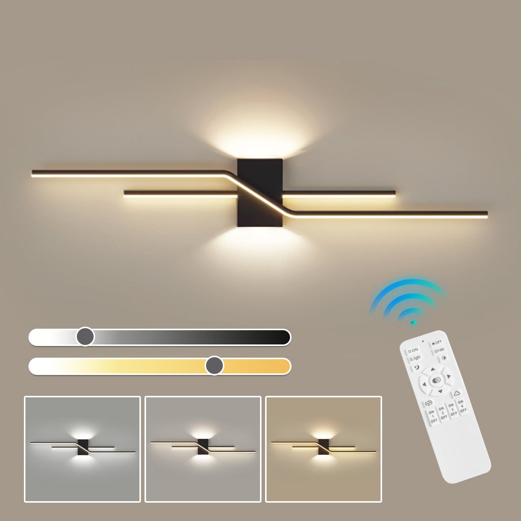 Ściemnialna lampa ścienna LED 60 cm z pilotem, minimalistyczna lampka nocna, lampa ścienna do lustra, 3 temperatury barwowe