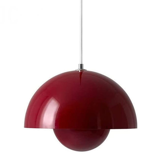 Żyrandol, nowoczesna lampa wisząca, lampa sufitowa wisząca z żarówką, oświetlenie dekoracyjne wnętrz, ciepłe światło, 23 cm (czerwony)