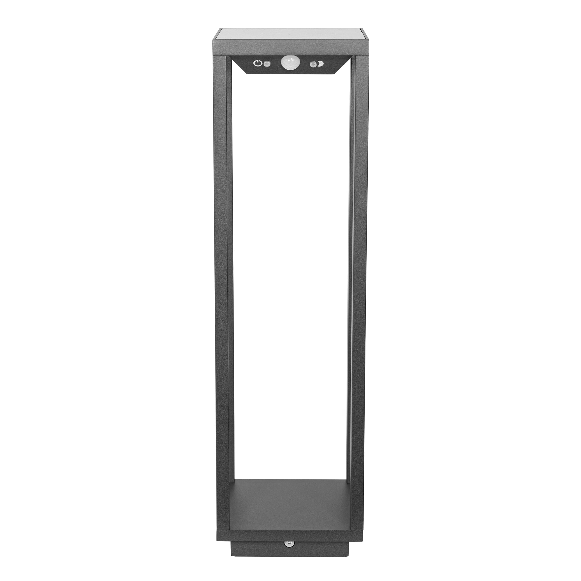Ciemnoszara lampa solarna LED 2,2 W, zasilana bateryjnie, IP54, szafran