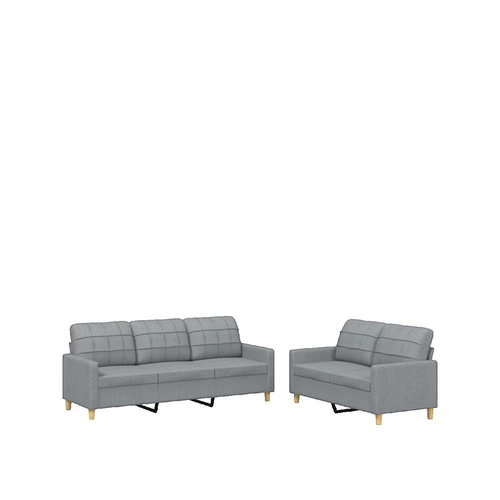 Zestaw sofów vidaXL Jasnoszary trwała tkanina nowoczesny design