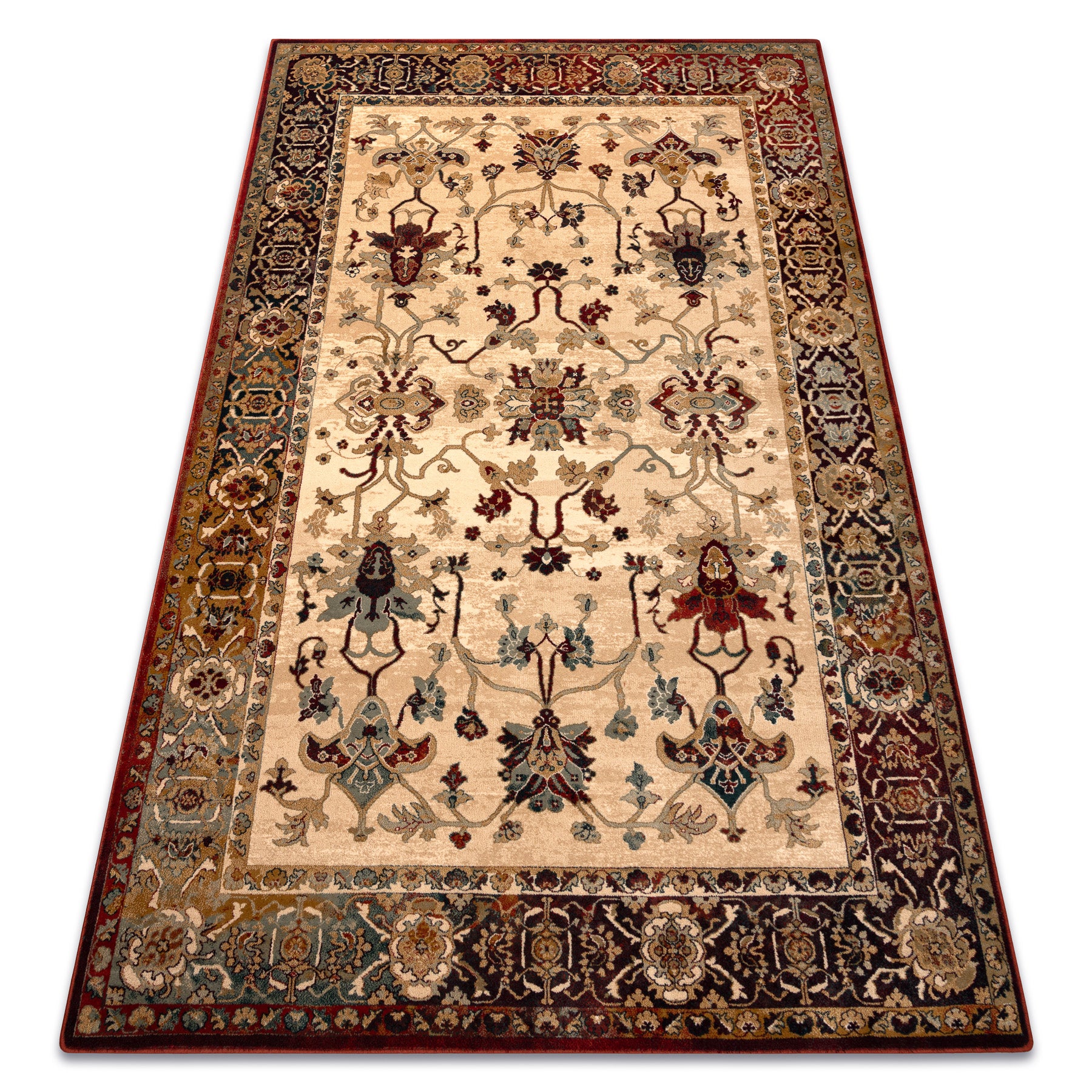 Dywan wełniany POLONIA BODRUM Ornament, ramka jasny rubin 235x350 cm