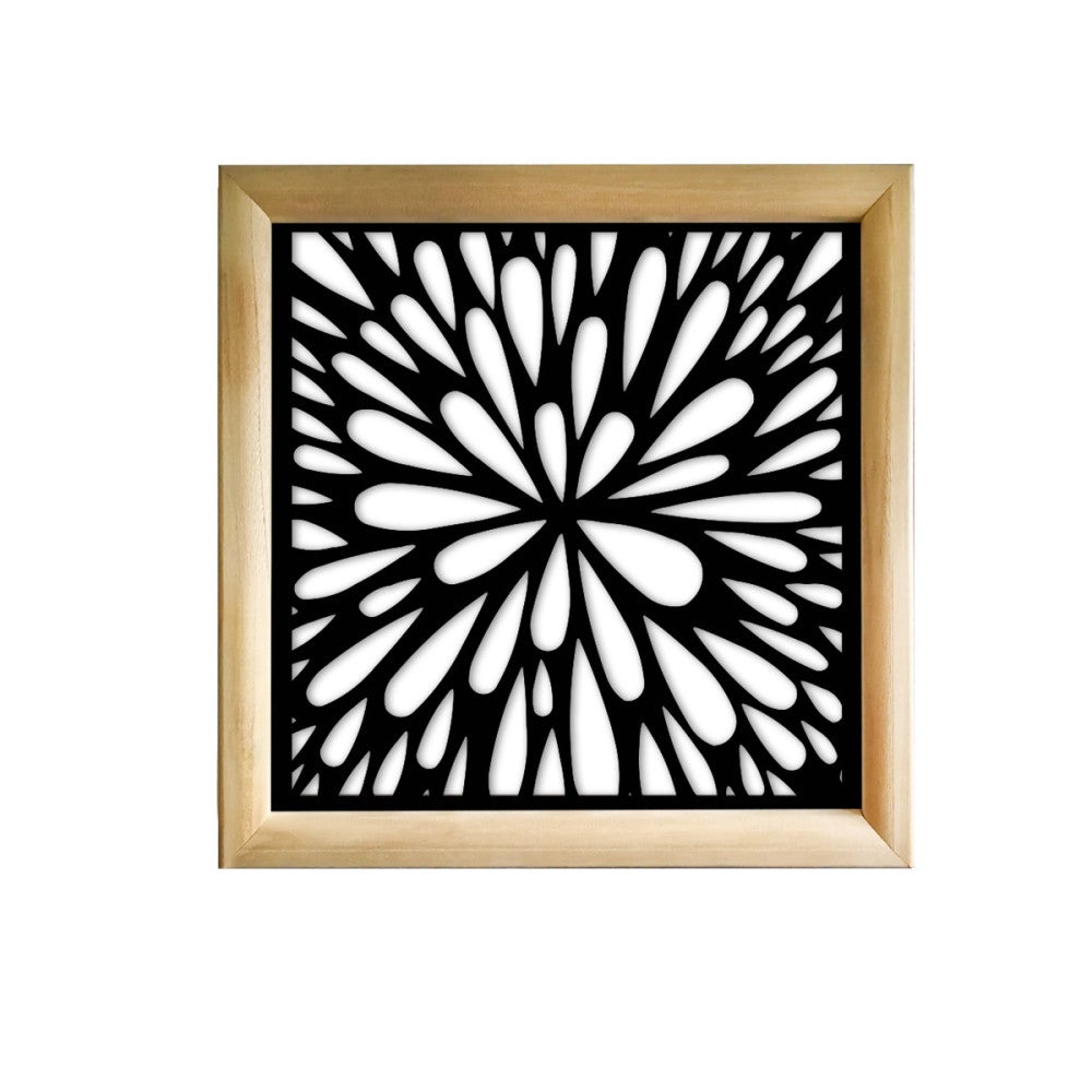 SQUIRT - Kwadratowe moduły dekoracyjne z drewna i PVC - Rozmiar 48x48 cm - Grubość 47 mm - Kolor wewnętrzny CZARNY
