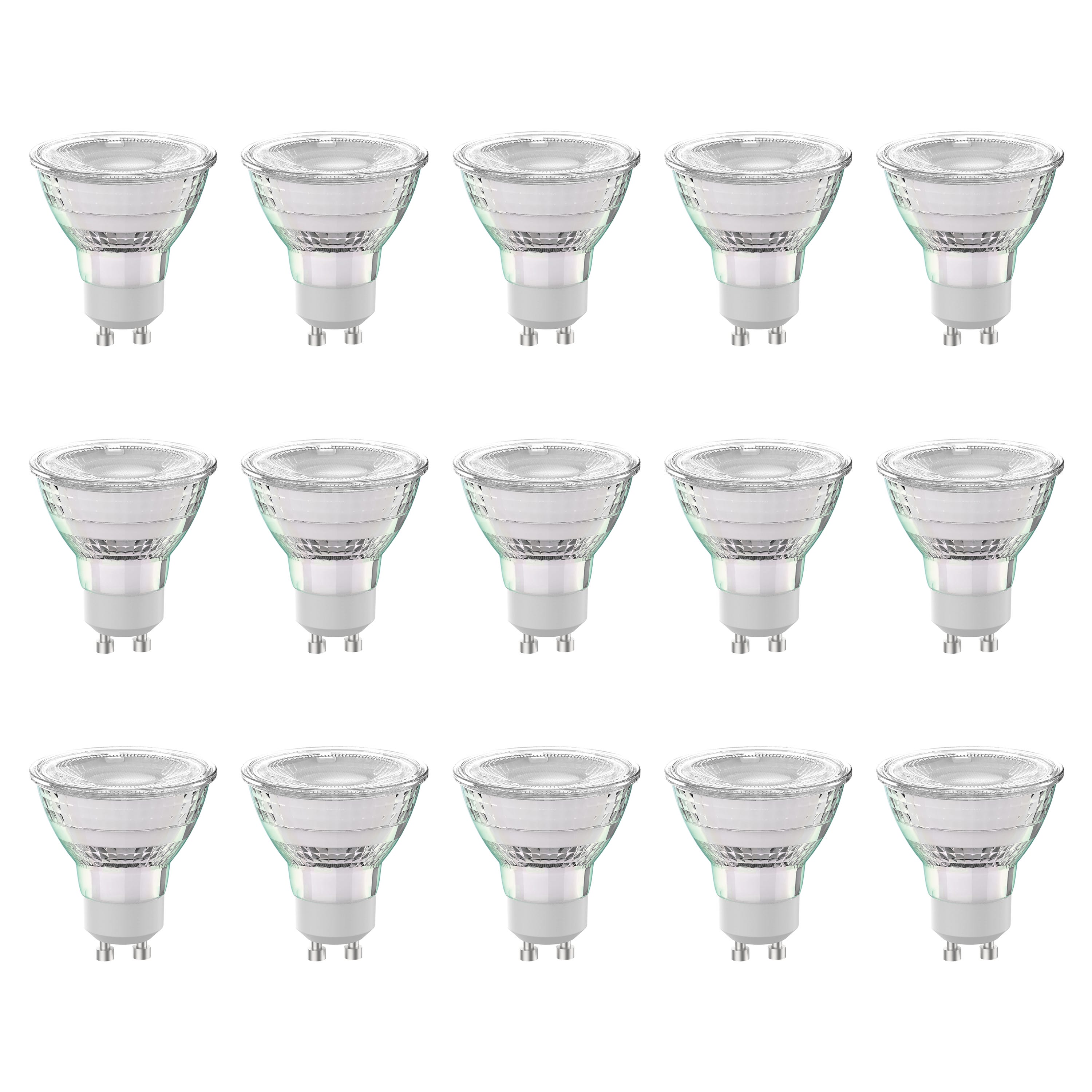 LEXMAN - Zestaw 15 żarówek LED GU10 - 450LM - 3,9 W, co odpowiada 50 W - Ø 50 mm - 4000 K - Naturalna biel
