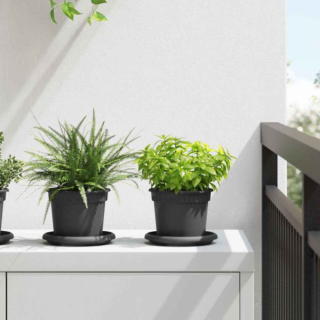 Doniczki 24 pcs Czarny Ø 12,5 x 10 cm Z tworzywa sztucznego vidaXL