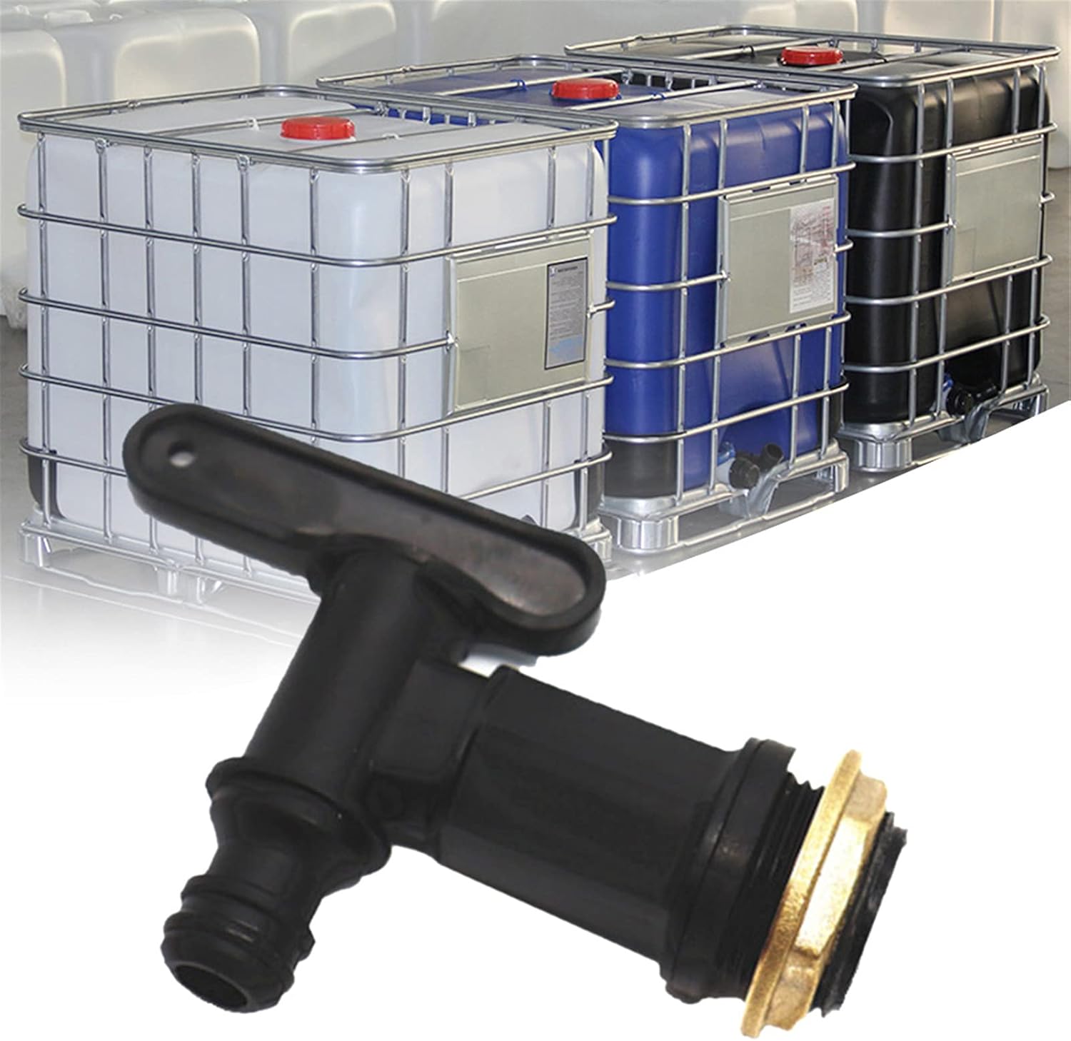 Kran do zbiornika 1000L, kran do zbiornika na wodę, kran do deszczówki, adapter do kranu 3/4" do zbiorników IBC (1 szt.)