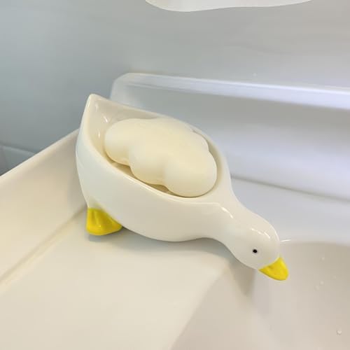 Urocza ceramiczna mydelniczka w kształcie kaczki, do łazienki, wanny, kuchni, umywalki, ceramiczna taca