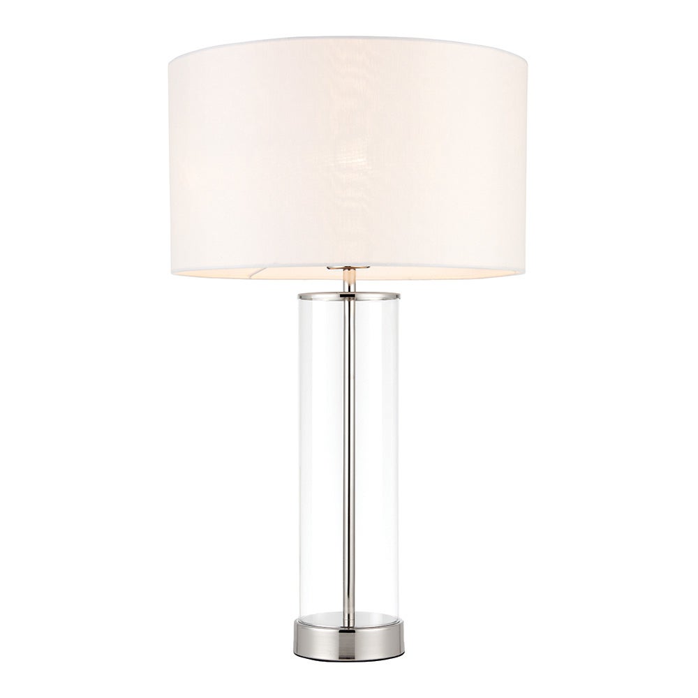 Lampa stołowa dekoracyjna dotykowa niklowa szklana podstawa 1xE27 40W LESSINA Endon
