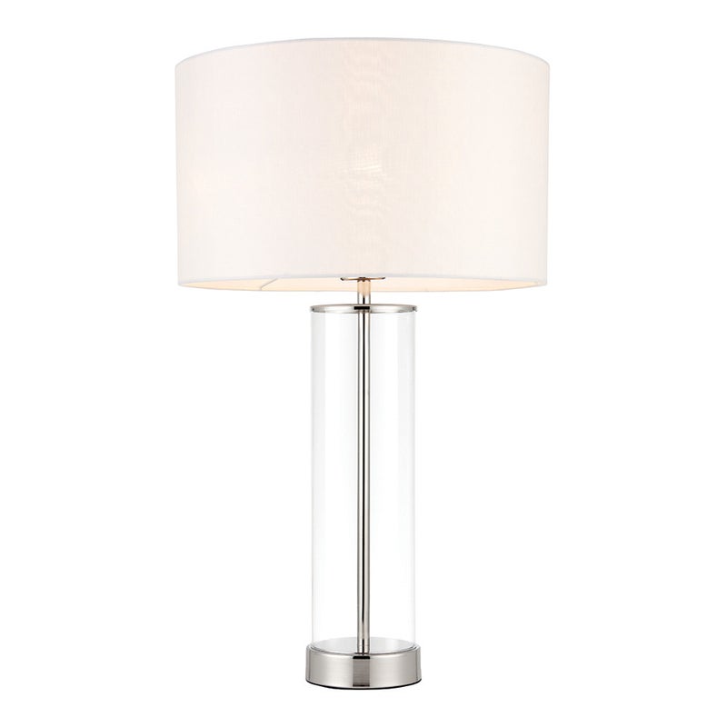 Lampa stołowa dekoracyjna dotykowa niklowa szklana podstawa 1xE27 40W LESSINA Endon