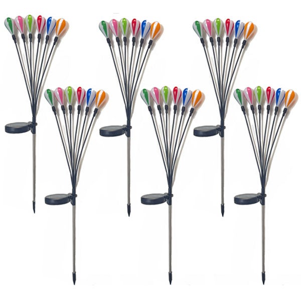 6 sztuk dekoracji zewnętrznej led balon na ogrzane powietrze solarny, lampa trawnikowa girlanda świetlna ogrodowa - ciepłe światło - 6 głowic