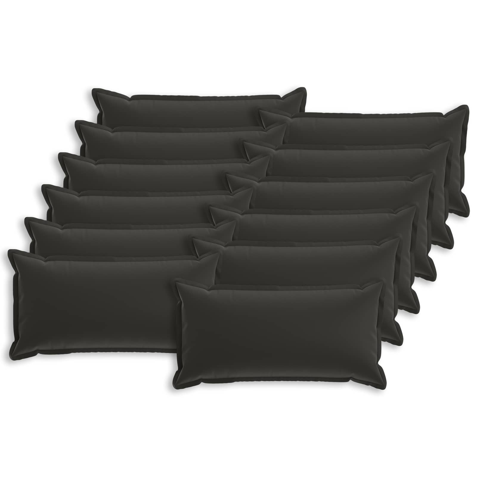 12x Poszewka Dekoracyjna na Poduszkę 40x80 cm Czarna