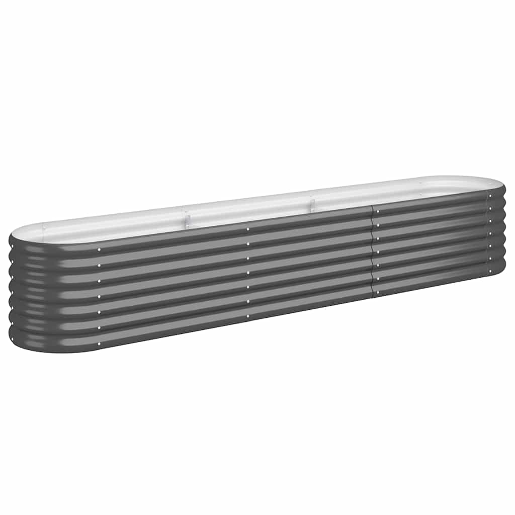 Donica Ogrodowa Metalowa Podwyższona Owalna Antracytowa Ocynkowana