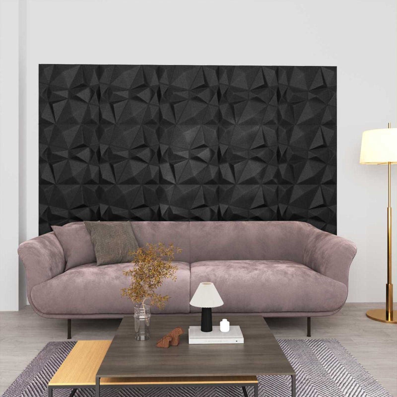 Panele ścienne 48 pcs Czarny diamentowy 50 x 50 cm Pianka XPS vidaXL