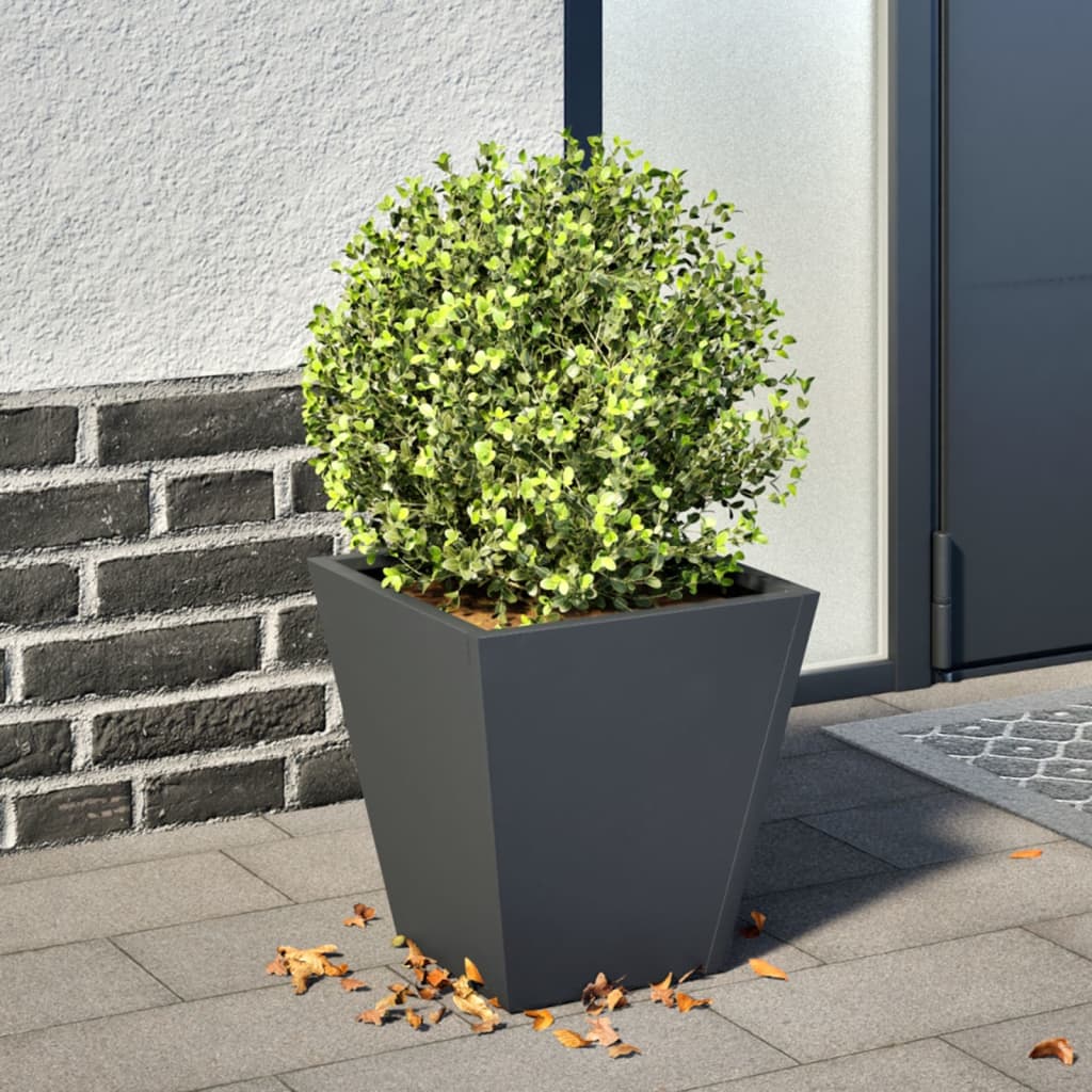 Donica ogrodowa, antracytowa, 30x30x30 cm, stalowa vidaXL