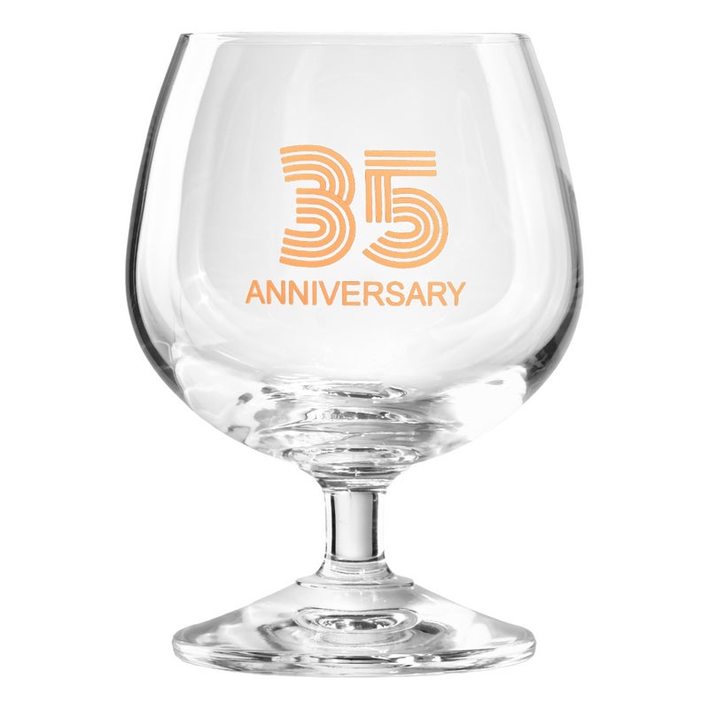 KROSNO Zdobiony kieliszek z napisem 35 ANNIVERSARY, 35 ROCZNICA 230 ml