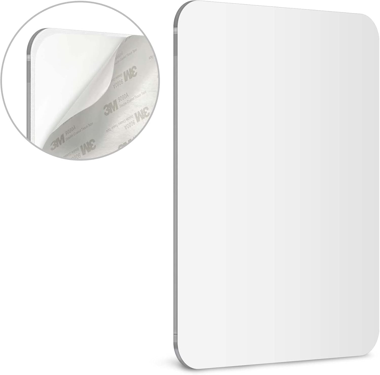 Lustro prysznicowe samoprzylepne 3M | Nietłukące i odporne na zaparowanie | Bezramowe i eleganckie | Odklej i przyklej (10 x 15 cm)