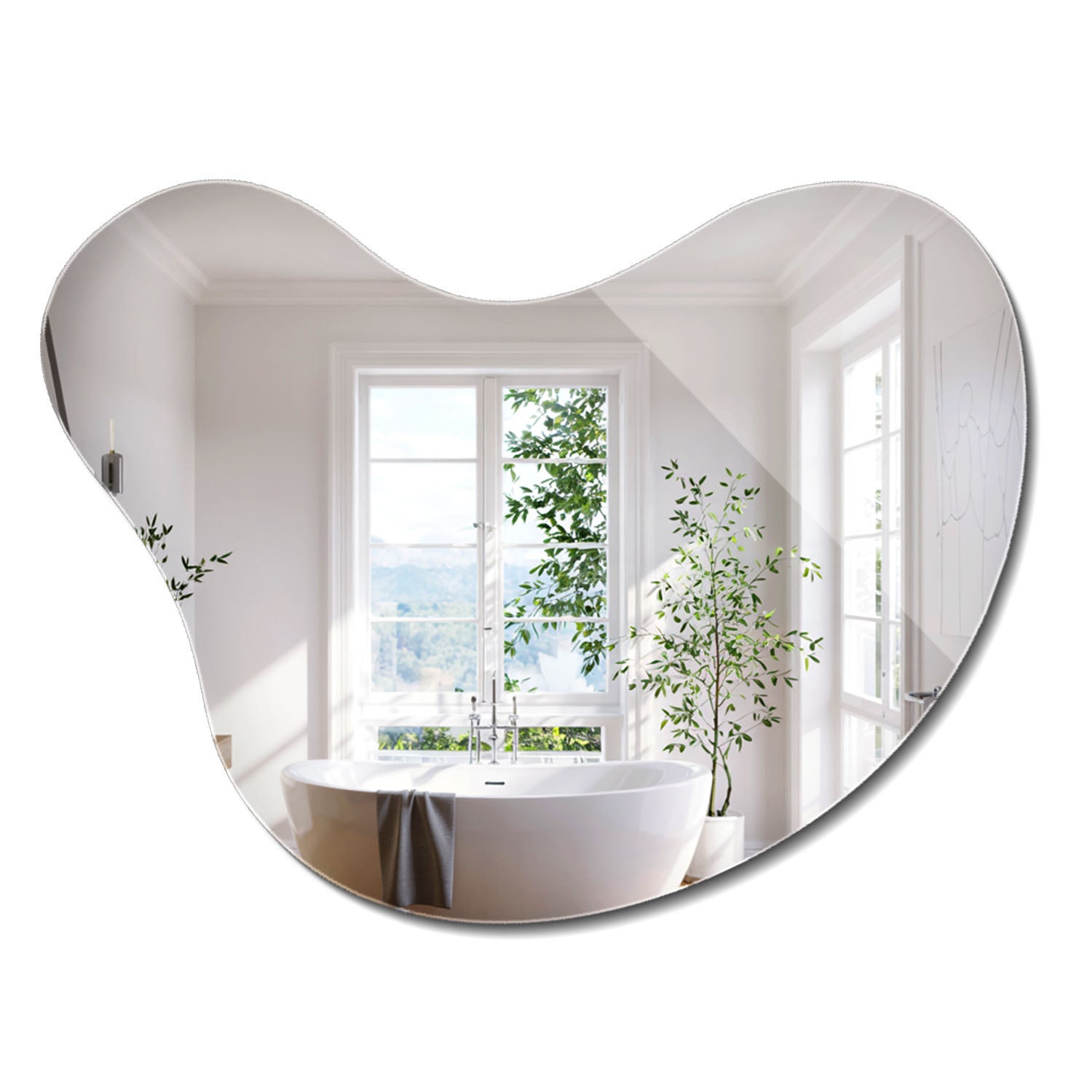 Lustro minimalistyczne i naturalne – elegancka dekoracja ścienna 67,6 x 67 - ArtPrintCave