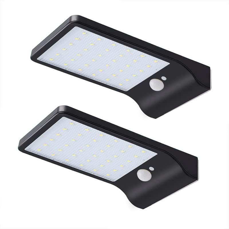 Solarna lampa zewnętrzna, 48 LED lampa ogrodowa, czarna (2 sztuki)