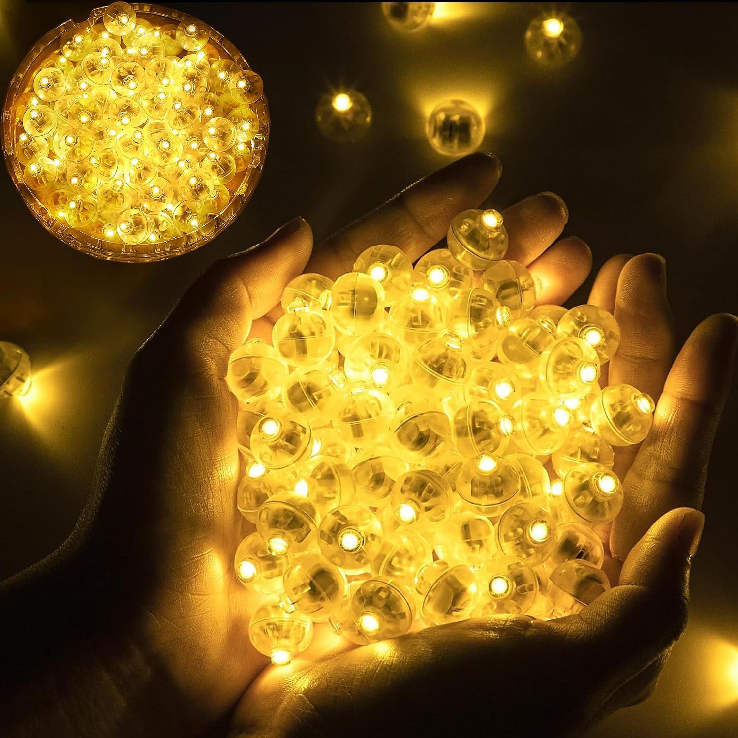 Opakowanie 100 mini lampek LED do balonów – ciepła biel – dekoracja świąteczna na Boże Narodzenie, wesele, urodziny, imprezę