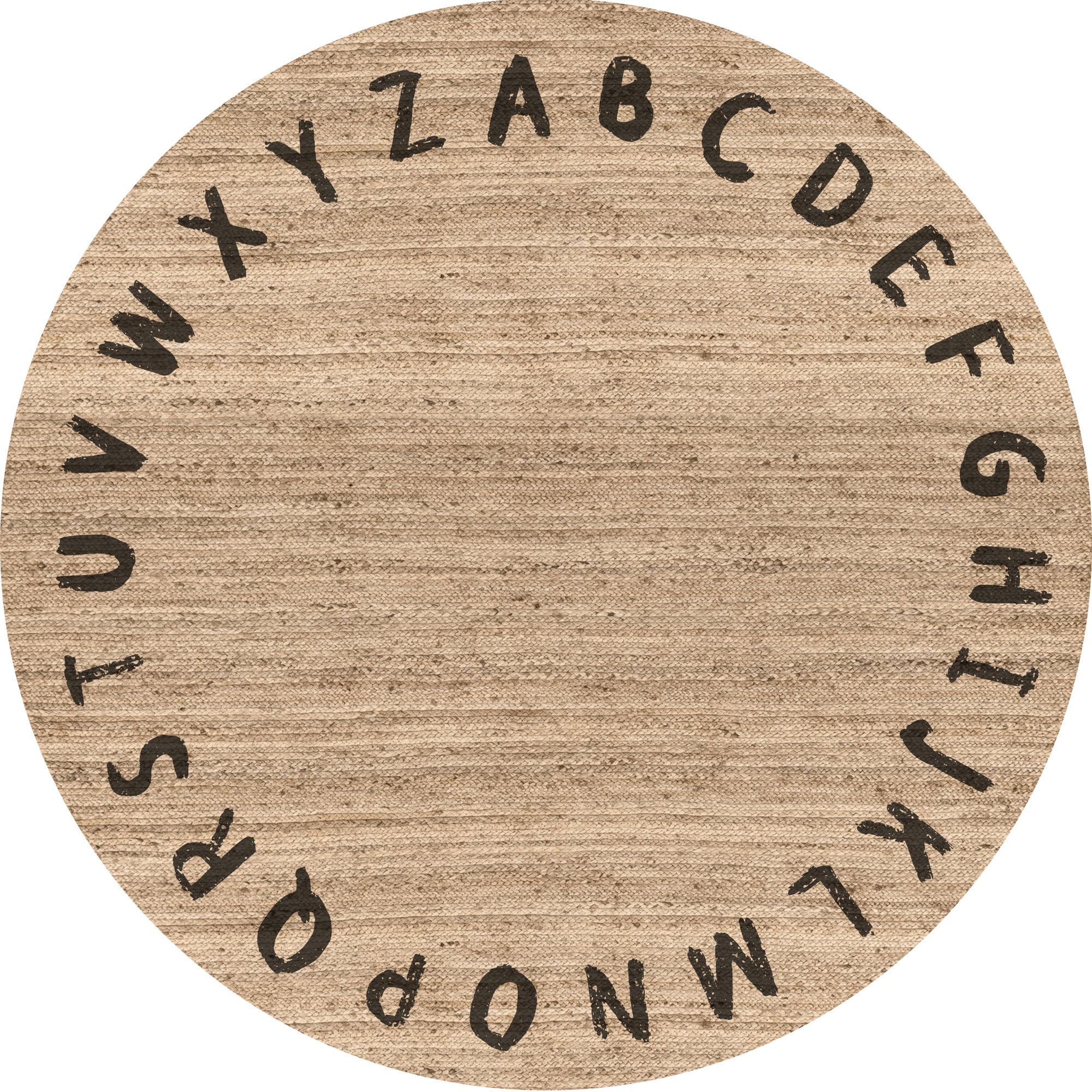 ABC Dywan winylowy czarna [średnica] 200 cm - PVC antypoślizgowy, winylowy dywan do pokoju dziecięcego, ognioodporny i zmywalny