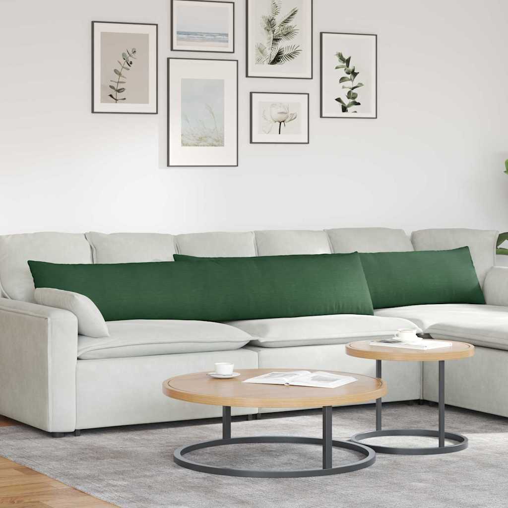Poduszki na sofę 2 pcs Ciemna zieleń 200 x 40 cm vidaXL