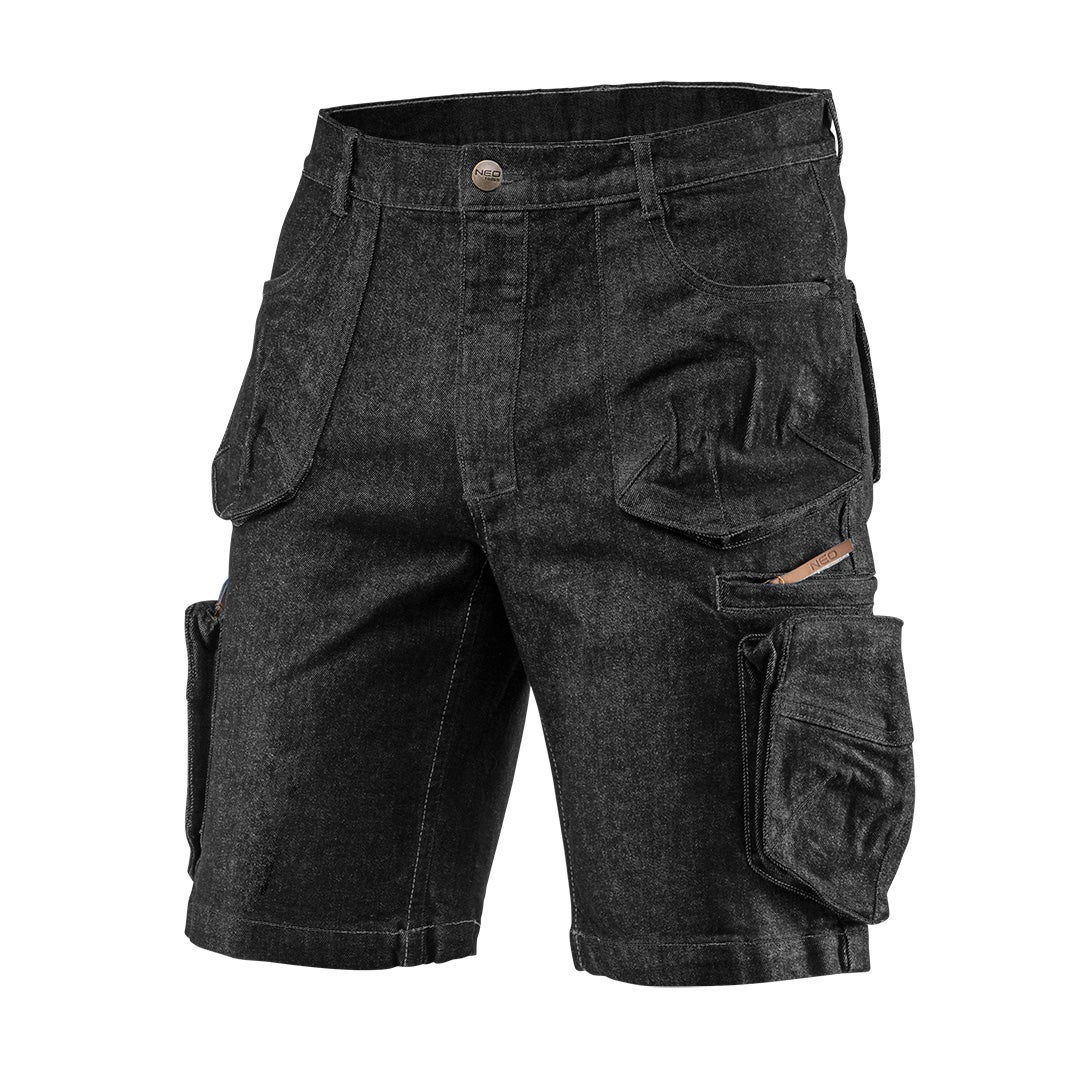 Krótkie spodenki robocze DENIM, czarne, rozmiar L NEO TOOLS