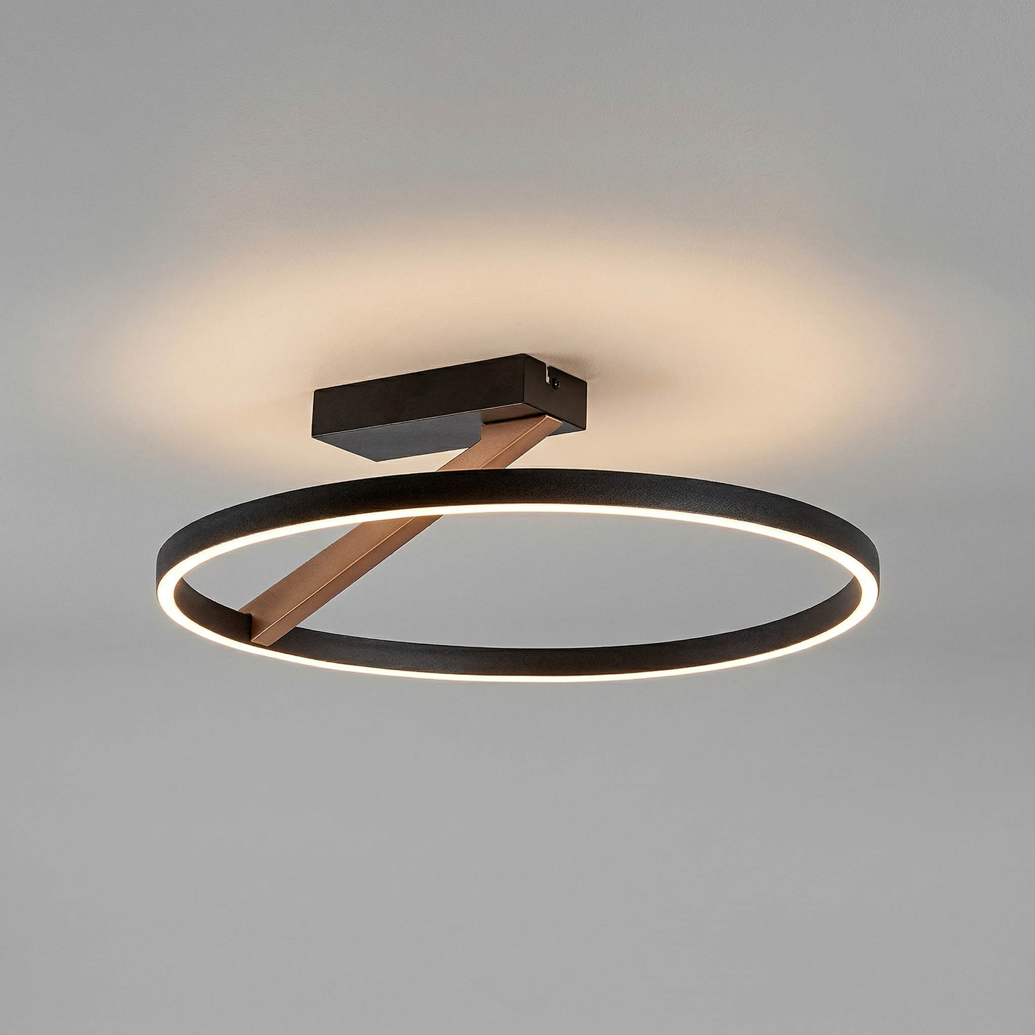 Lampa sufitowa złoty element LED Renara 24W biała ciepła 1150lm metal czarno-złota-biała wym:16x45x45cm IP20 Rabalux