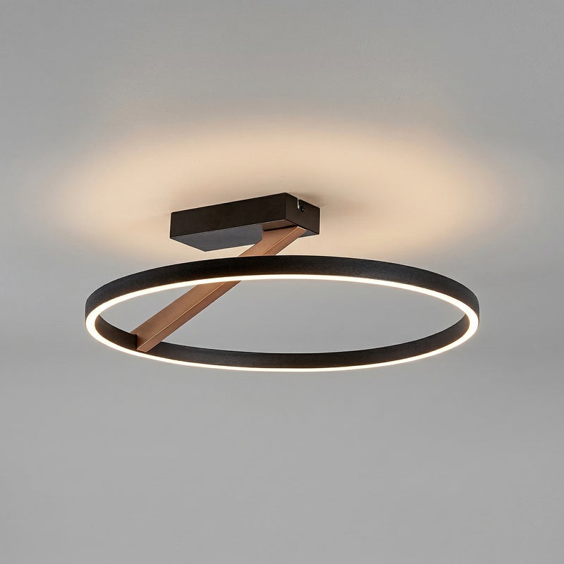 Lampa sufitowa złoty element LED Renara 24W biała ciepła 1150lm metal czarno-złota-biała wym:16x45x45cm IP20 Rabalux