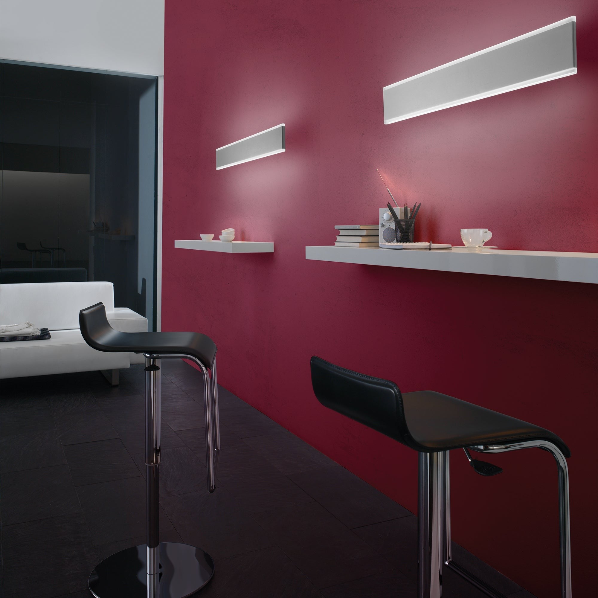 Kinkiet LED Riga 27W 2180lm 3000K IP54 matowy biały aluminium do użytku wewnątrz i na zewnątrz nowoczesny minimalistyczny design 50,5 cm