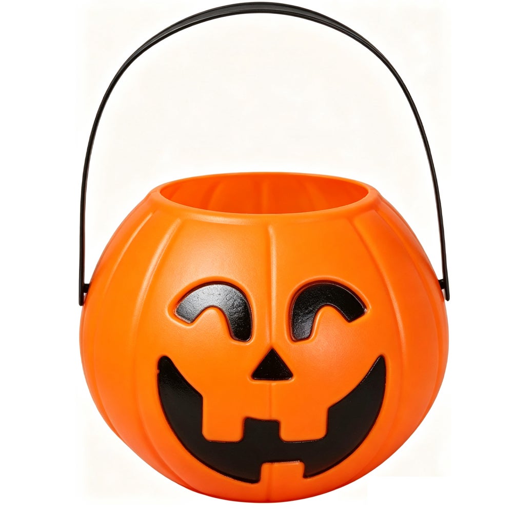 Wiaderko na Halloween w kształcie dyni, duża pojemność, wielokrotnego użytku, przenośne wiaderko na cukierki z uchwytem do dekoracji na Halloween