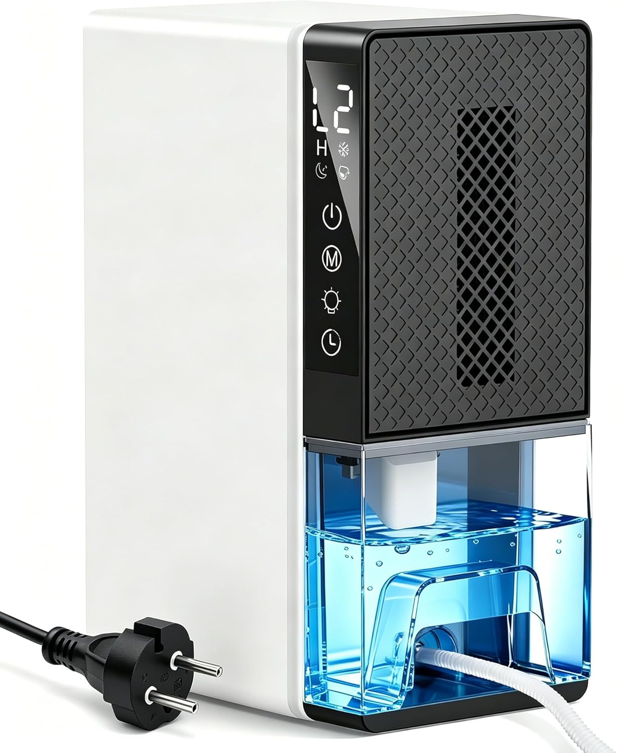 Cichy osuszacz powietrza 2,3 l, 64 W, 500 ml/dzień, zapobiega wilgoci i pleśni, tryb nocny, timer 24-godzinny